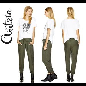 Aritzia Olive Green Drawstring Joggers